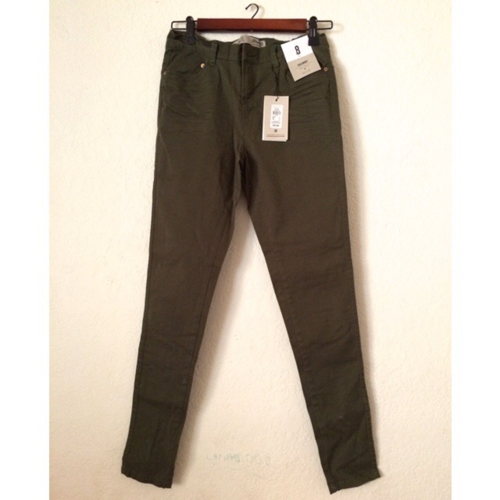 Khaki Green Skinny Pants